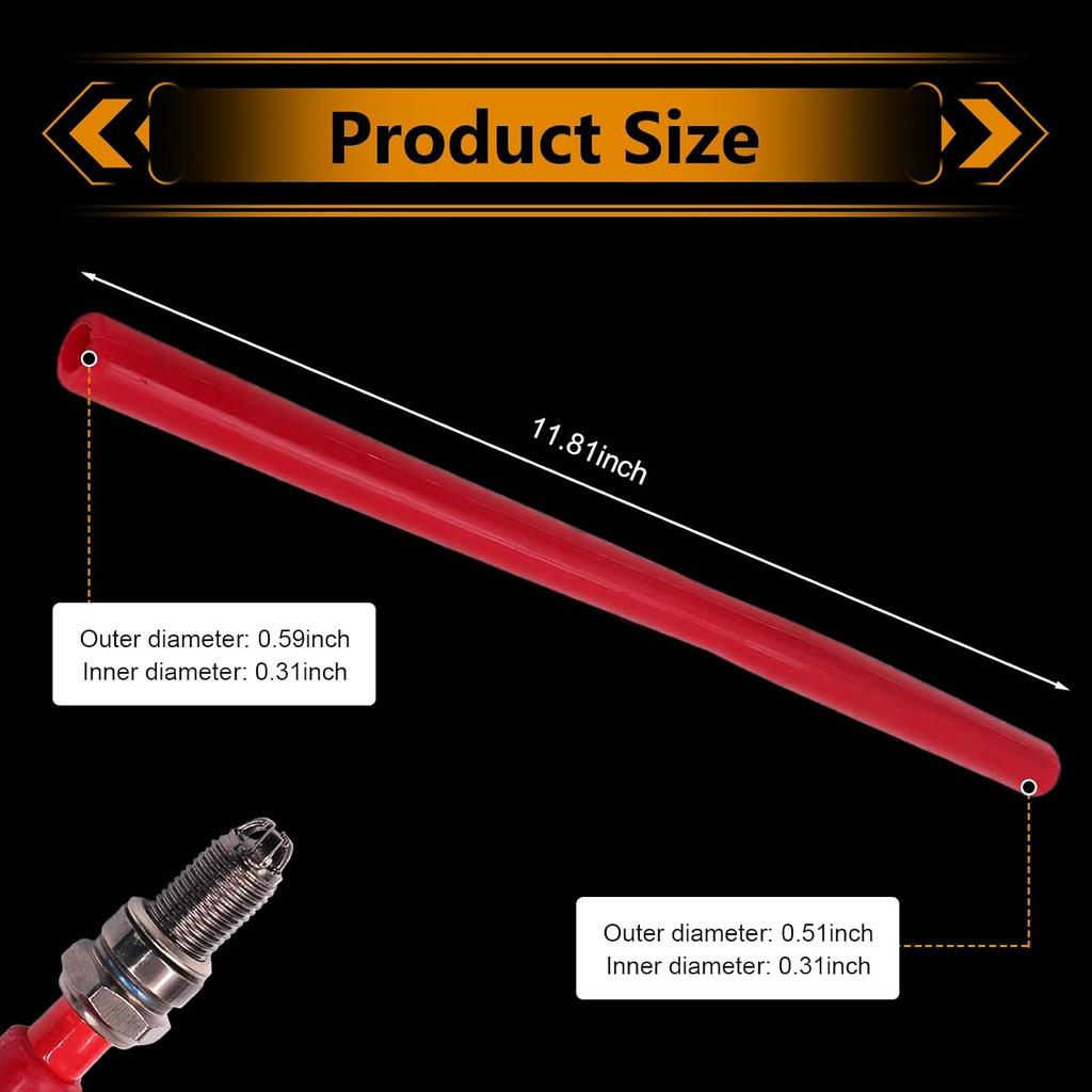 Car Spark Plug Rubber Boot, High Heat Resistant Insulation Sleeve, Long Double-Mouth Spark Plug Nozzle Installation Hose Sleeve, Universal for Most