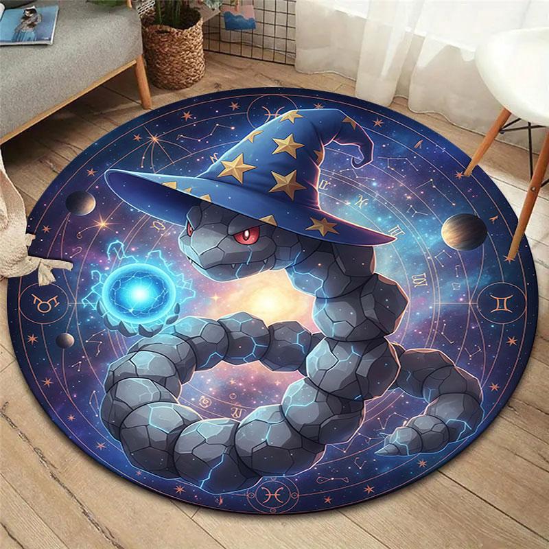 Magischer Filz-Totem Runder Teppich, Teppich für Wohnzimmer Schlafzimmer Sofa Spielzimmer Dekor, Rutschfeste Fußmatte
