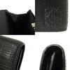 Used 12695 Linen Long Horizontal Wallet 101.79.978 7940 Textured Calfskin Bifold Anagram Embossed Black Men's from