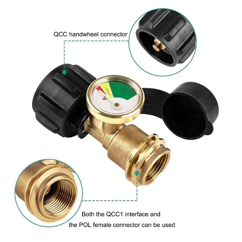 2Pcs Propane Tanks Gauge Leak Detector Propane Level Indicator for Campers, Propane Heater, Fire Pit, Gas Grill
