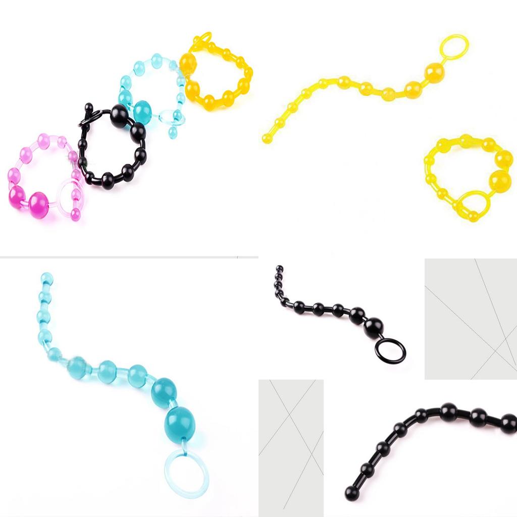 Chain Sexy Beads Orgasm Vagina Plug Play Pull Ring Ball Jelly Anal Tool Unisex