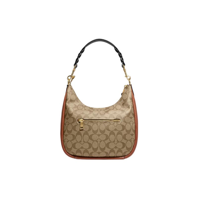 Coach Jules 29 Klassisch Presbyopie Reißverschluss Leinwand und genarbtes Leder Hand-Schulter-Crossbody-Tasche Groß Damen Khaki