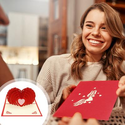 3D vyskakovací přání srdce Valentýnské přání Automatické vyskakovací přání lásky ke Dni matek jako dárek k výročí