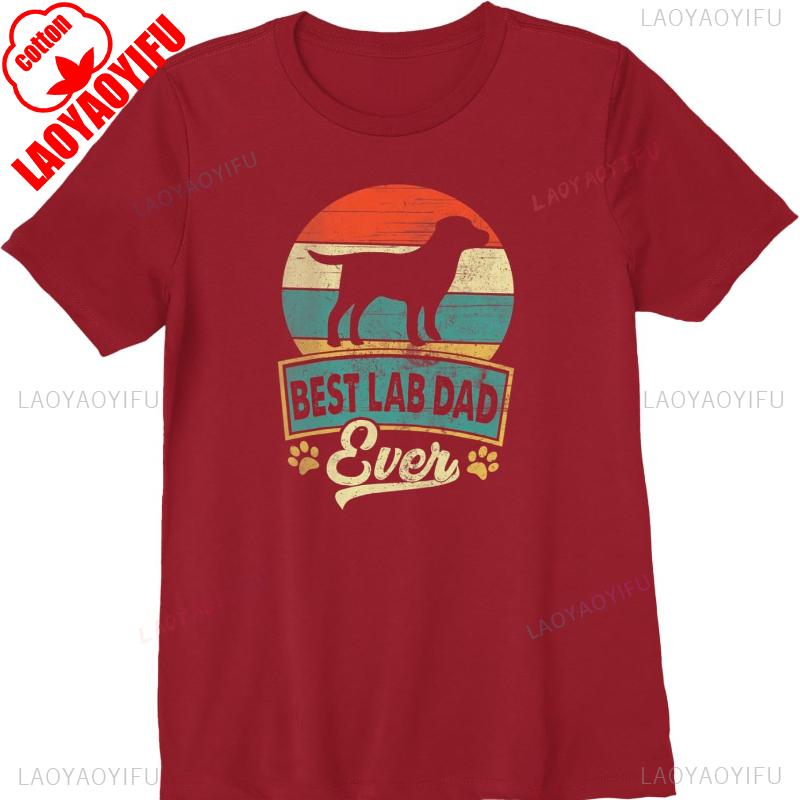 Best Lab Dog Dad Ever Labrador Breed Dogs Owner Premium Cotton TShirt Graphic T Shirts  Clothing Shirts for  Tops unisex