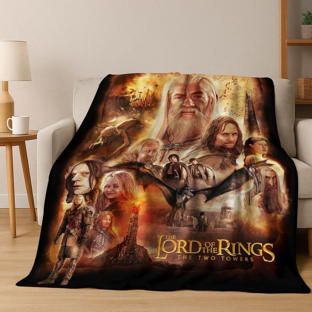 26 Style L-Lord of Rings H-Hobbit Movie Flannel Blanket,Warm and Cozy Soft Throw Blanket for Home Bedroom Bed Sofa Cover Gift
