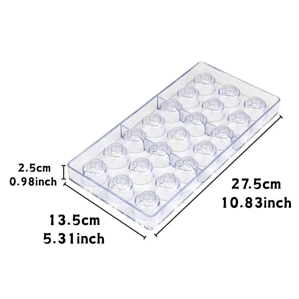

21-Cavity Transparent Plastic Chocolate mold Valentine s Day Rose & Lips Shape DIY Jelly Pudding Sugar Baking Tool YMY Яскраво-рожевий