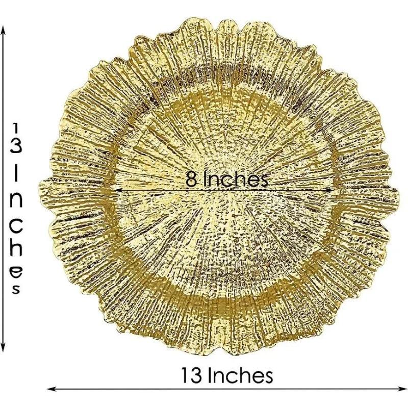 Luxury 1PC Reef Irregular Plate Decor Plate Gold Silver Dinner Serving Wedding Christmas Decor Table Place Steak Dining Plate