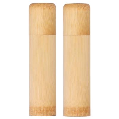 2Pcs Umweltfreundliche Bambus Rohr Tragbare Tee Lagerung Zylinder Mini Runde Gewürze Lagerung Jar