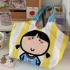 Fashion Cute Print Women's Cartoon Handbag Portable Durable Shoulder Bag Shell Bag Canvas Bag Travel Fabric Handbag