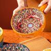 Multipurpose Bohemians Handled Bowl Salad Bowl Ceramic Texture Oven Microwave Safe Dishwasher Cleanable Healthy Cooking