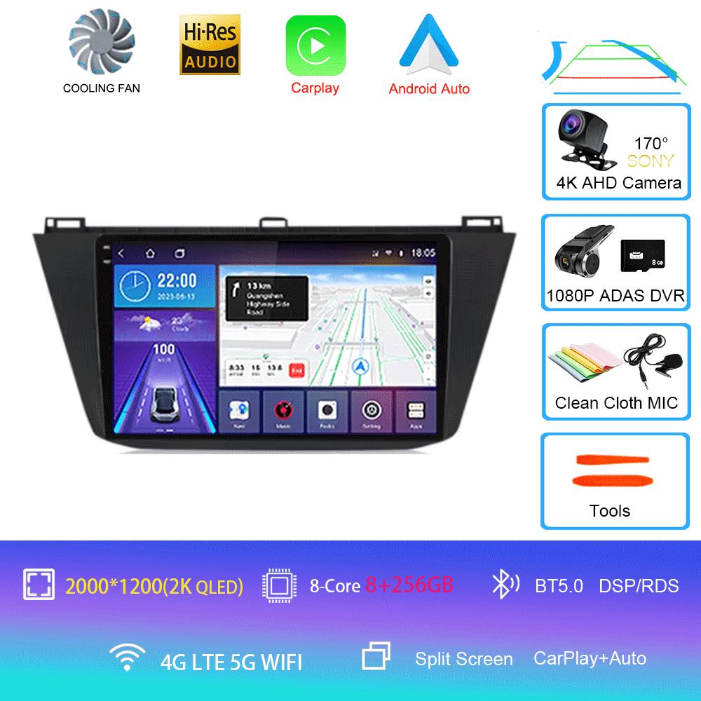 Radio Samochodowe Android 14 Carplay Auto Dla Volkswagen Tiguan 2 Mk 2016 2017 2018 2019 Odtwarzacz Wideo Multimedia Nawigacja GPS Stereo
