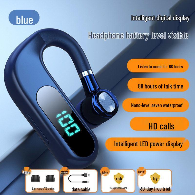 Wireless Single Ear Bluetooth Earphone with Long Battery Life for Drivers and Riders