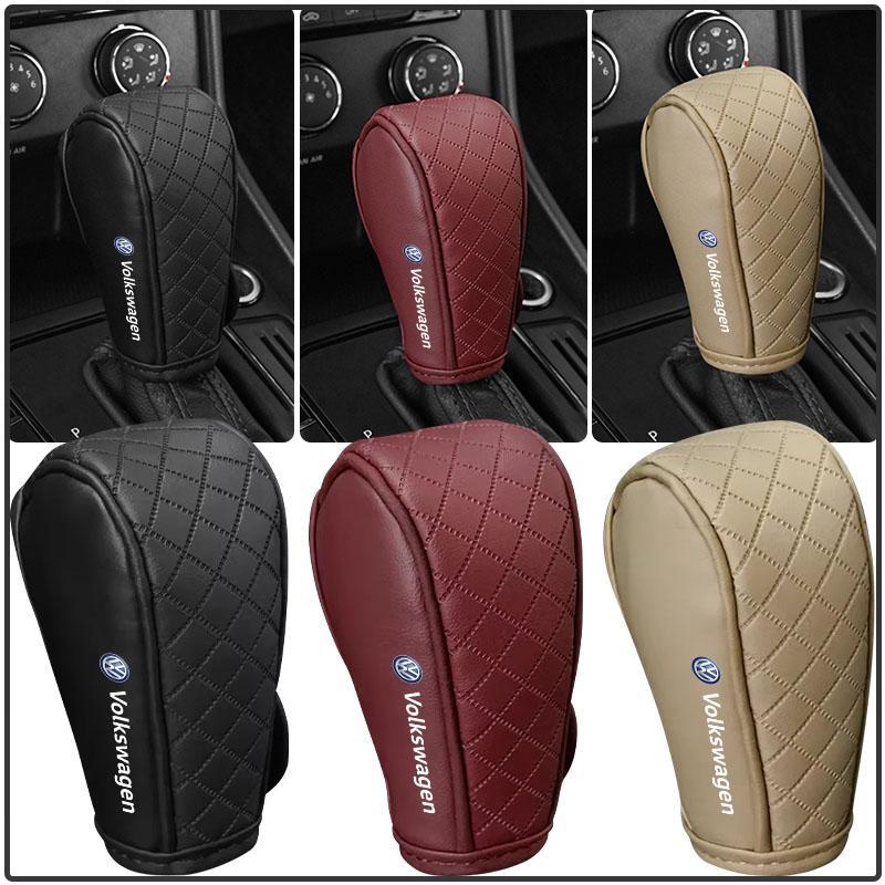 Auto Schalthebelabdeckung PU Leder Schalthebelabdeckung Getriebe Schalthebelknauf Schutz Für Volkswagen Touran Golf-4 5 6 7 Passat Polo MK4 Bora Altea