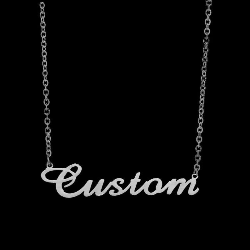 Stainless Steel Necklace Personalized Letter Gold Choker Necklace Pendant Nameplate Gift
