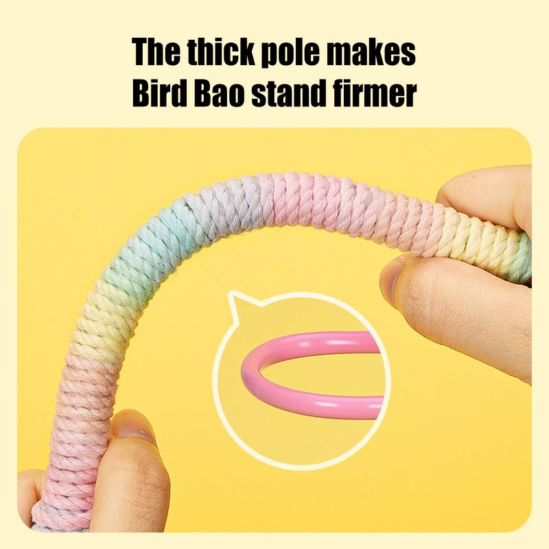 Bird Stand Parrot Stand Cockatiel Toys With Bell Non-Slip Conure Training Accessories For Parakeet Cage Indoor Play