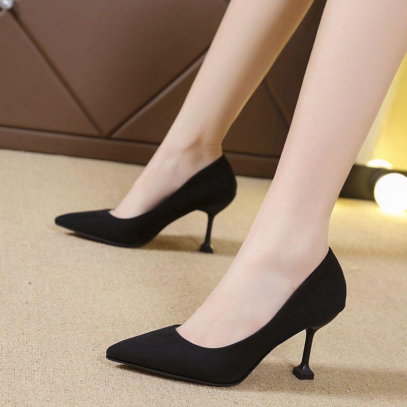 Saf Seksi Stiletto Topuklu Ayakkabılar: 2023 Kadın Çok Yönlü Fiyonklu Yüksek Topuklu Ayakkabılar Etekler İçin, Rahat Kalıp