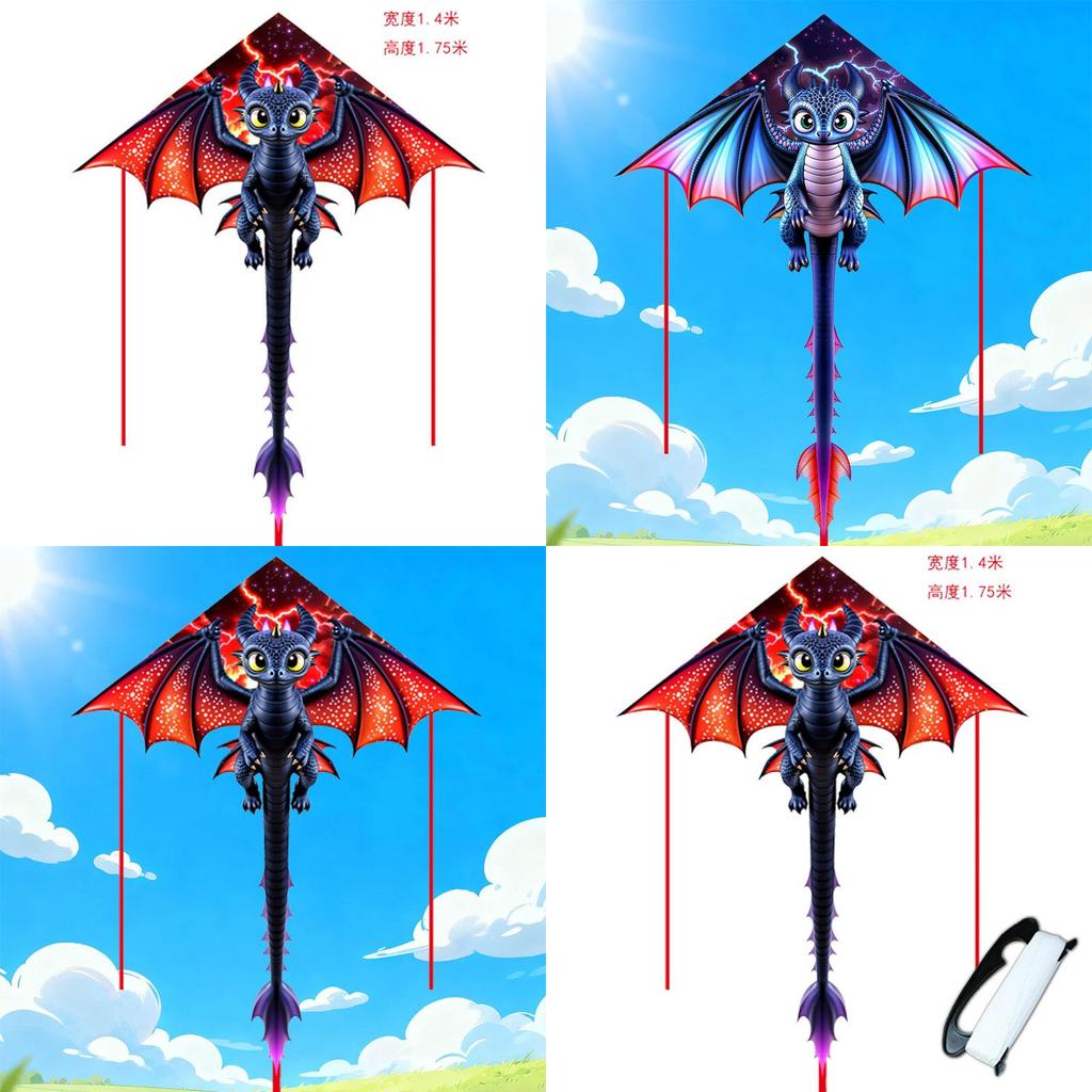 Dragon Kite With Polyester Material And Glass Fiber Frame For Kids And Outdoor Flying