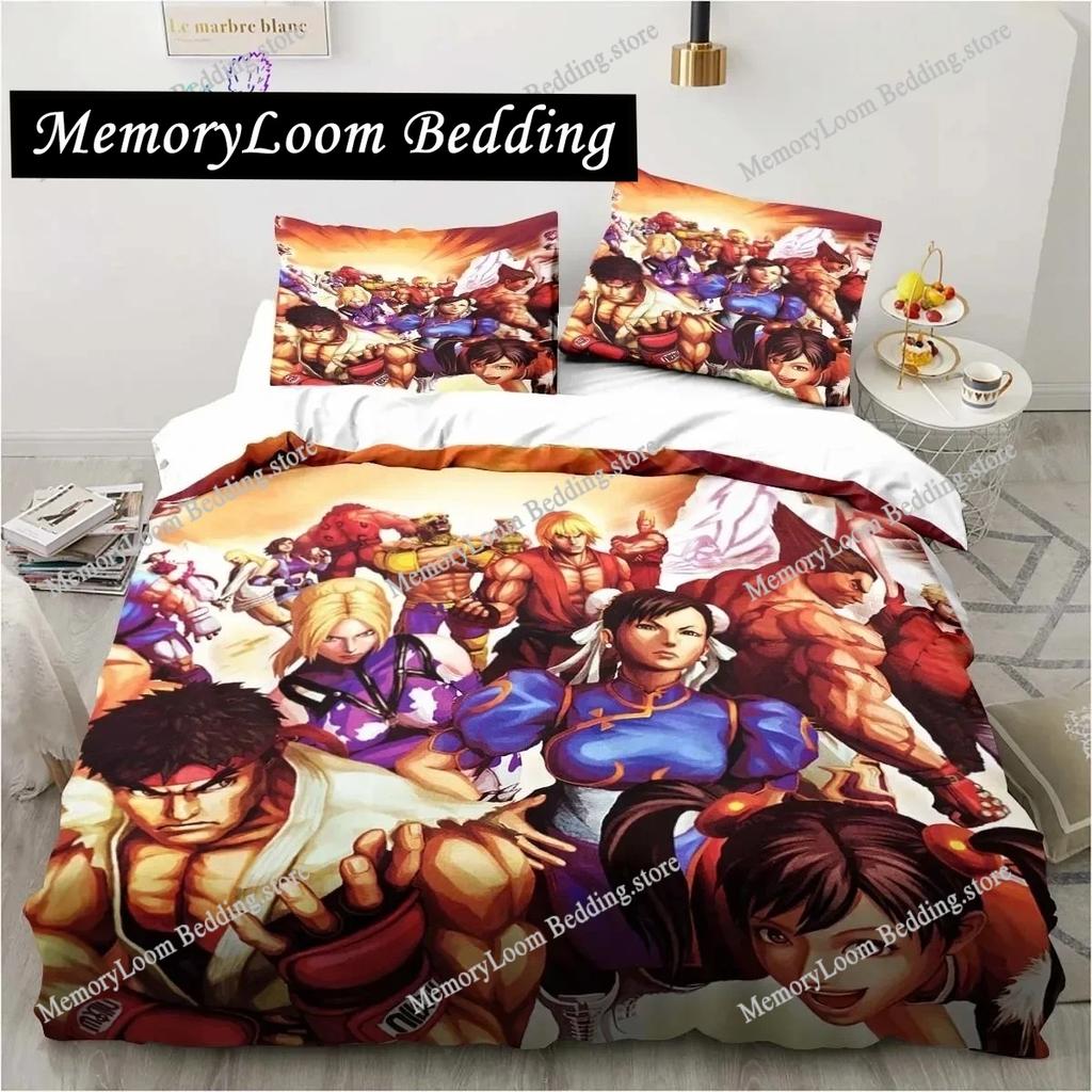 3D Printing Trendy Soft Street Fighter Game Bedding Set Duvet Cover Pillowcase Comforter King/Queen Size Boys Adult Bed Set