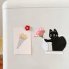 Black Cat Vase Charming Home Office Decor Creative Fridge Magnet Cat Push Flower Vase Magnetic Refrigerator Magnets for Cat Love