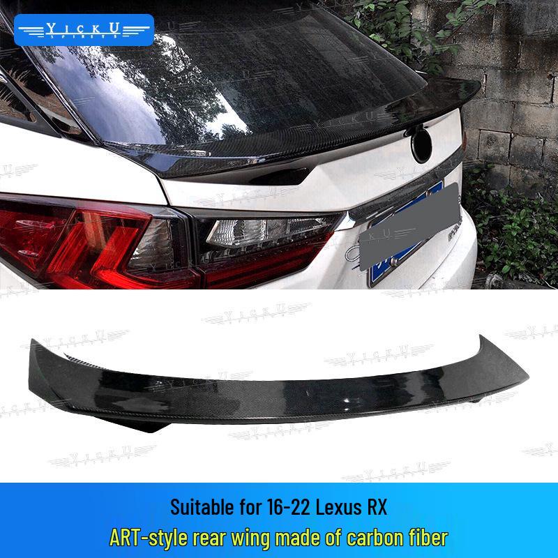 Compatible with 2016-2019 Lexus RX: Front/rear Lips, Side Skirts, Lower Lip, Resin Arches, ART Roof, Rear Wing, and Canards.