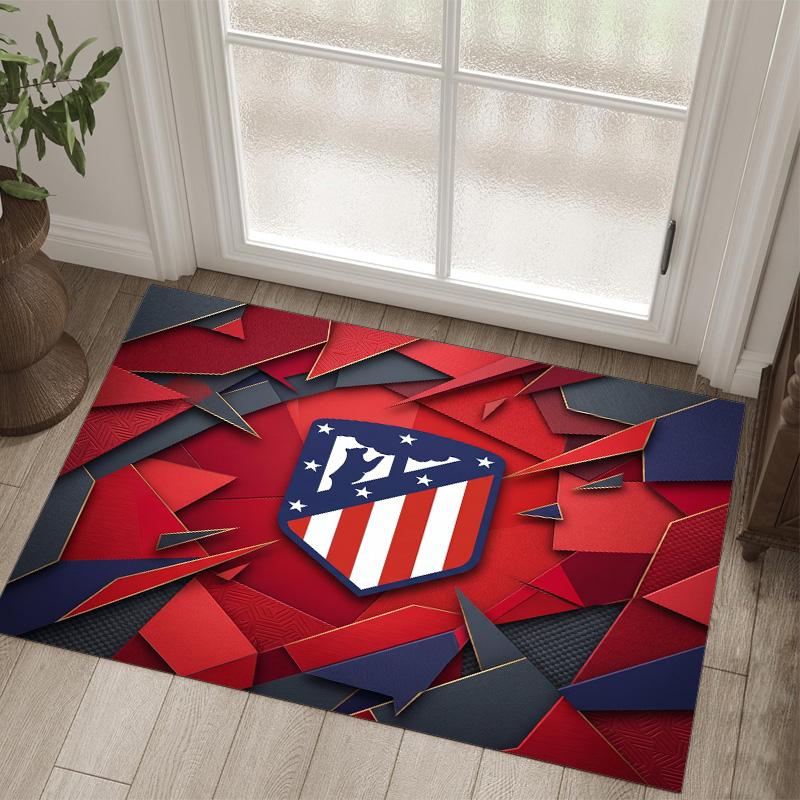 Atletico Madrid Design Crystal Velvet Carpet Cozy Non?Slip Printed Rug For Bedroom Living Room Entrance