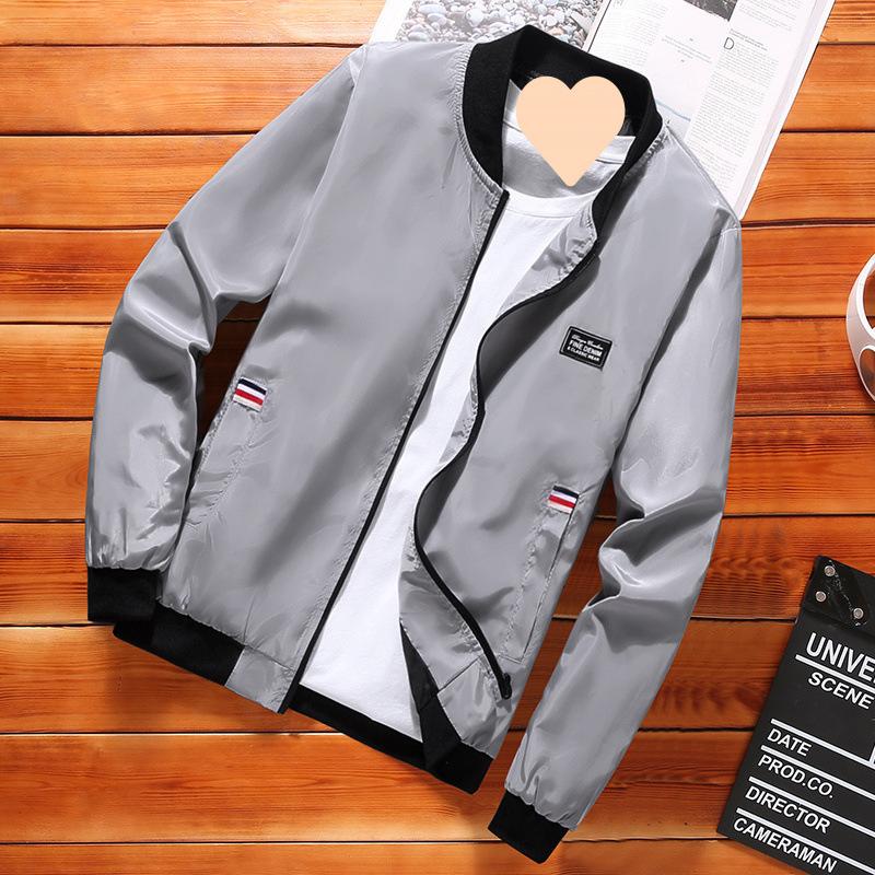 Leichte Windjacke für Herren, Frühlings- und Herbstjacke, Mantel, winddicht, für den Außenbereich, lässig, stilvoll, mit Reißverschlusstasche