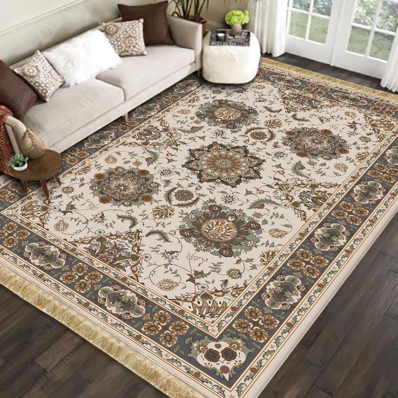 

Нескользящий рулонный ковер для гостиной в этническом стиле с бахромой и кисточками 80x120 cm (double tassel)