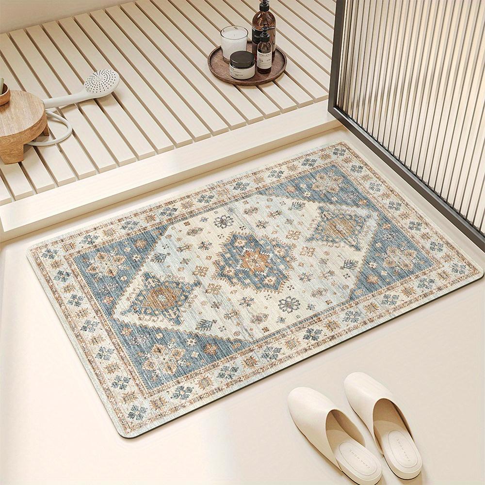 Vintage Patterned Carpet Entrance Bathroom Splicing Bohemian Non Slip Wear Resistant Mats Home Decoration
