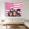 J-Jujutsu K-Kaisen American Flag Tapestry - Anime Wall Hanging for Bedroom/Living Room/Dorm, JJK Fan Gift Home Decor