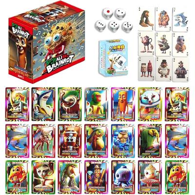 Italian Brainrot Game 180 Cards Per Includes Character Cards and Matching Mini Playing Anime Style Cards, Box, Cards,