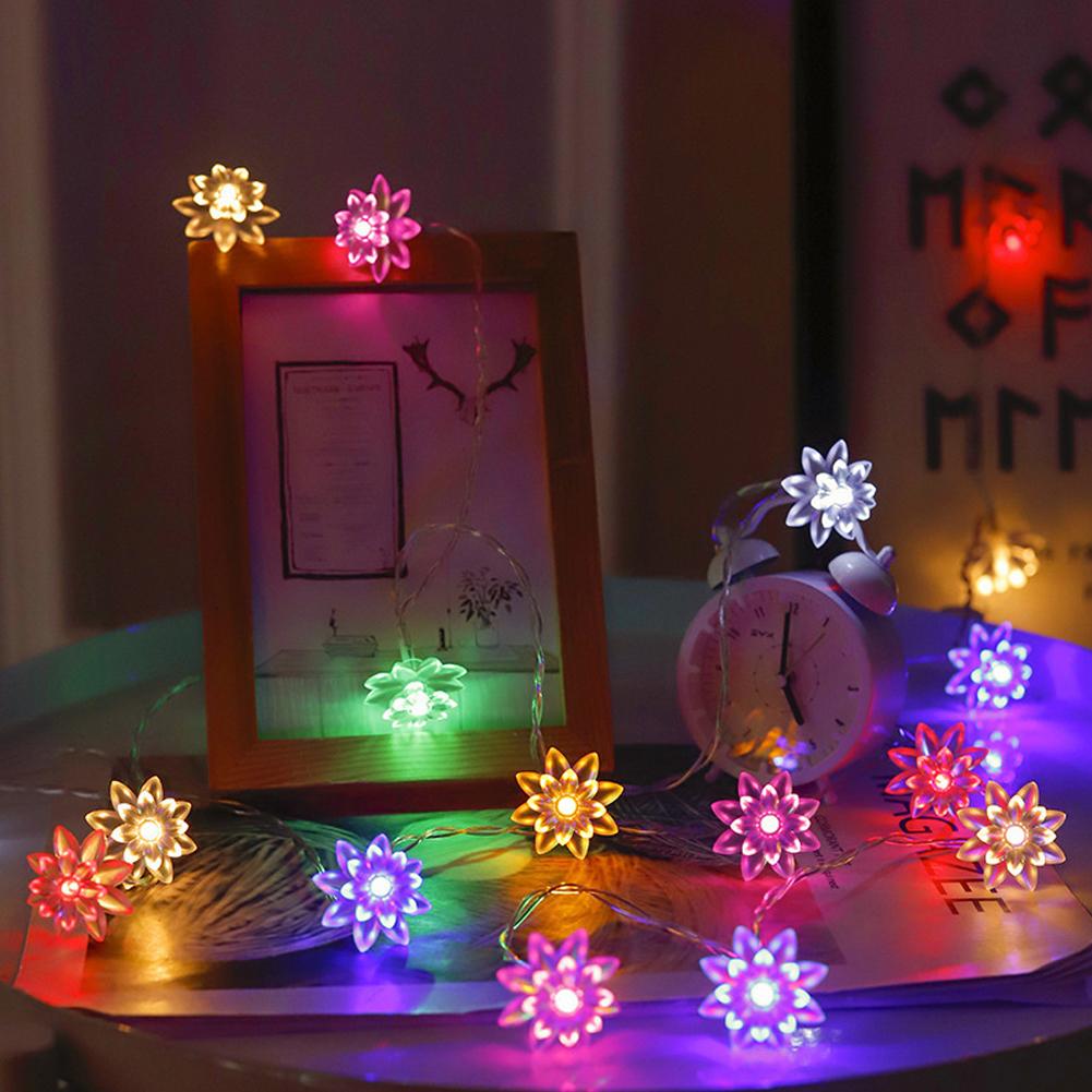 1.5m/3m Lotus Flower LED Light String Wedding Fairy Lights Garland for Christmas Holiday Party Garden Decoration Lights