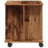 TV Stand with Casters Rustic Wood Look 80 X 40 X 45 Cm Engineered Wood