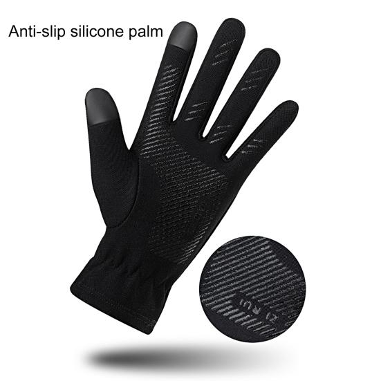 1 Pair Unisex Outdoor Gloves Plush Lining Touch Screen Autumn Winter Anti Skid