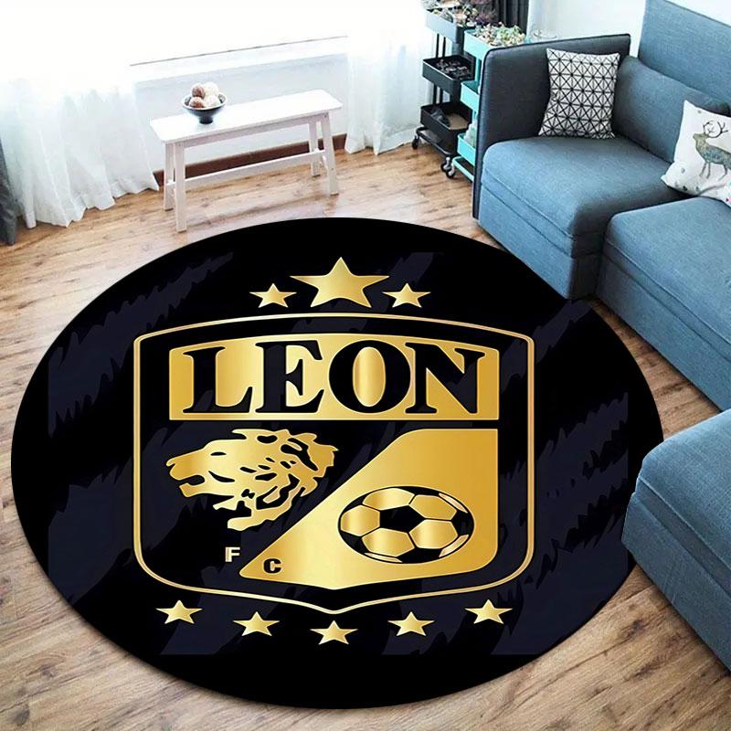 Club León Football Club Round Area Rug,Carpet Rug for Living Room Bedroom Sofa Playroom Decor,Non-slip Floor Mat