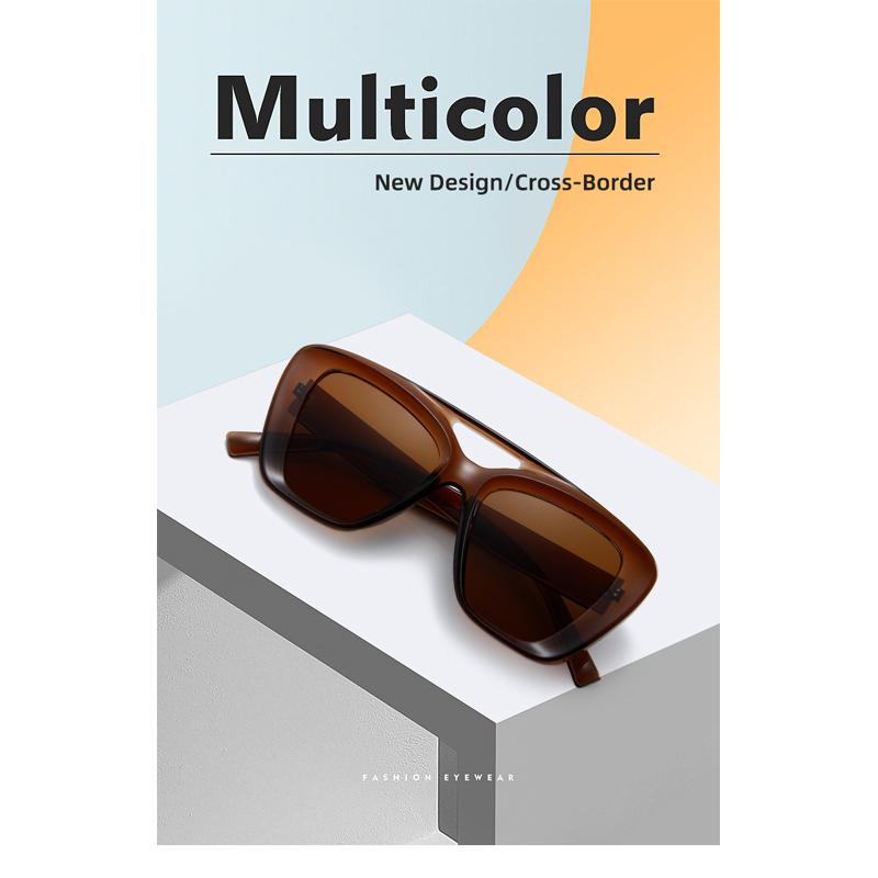 Trend In Big Square Frame Glasses for Women Double Bridge Sunglasses Men Ultraviolet Uv400 Yellow Vintage Style Fishing Outdoor