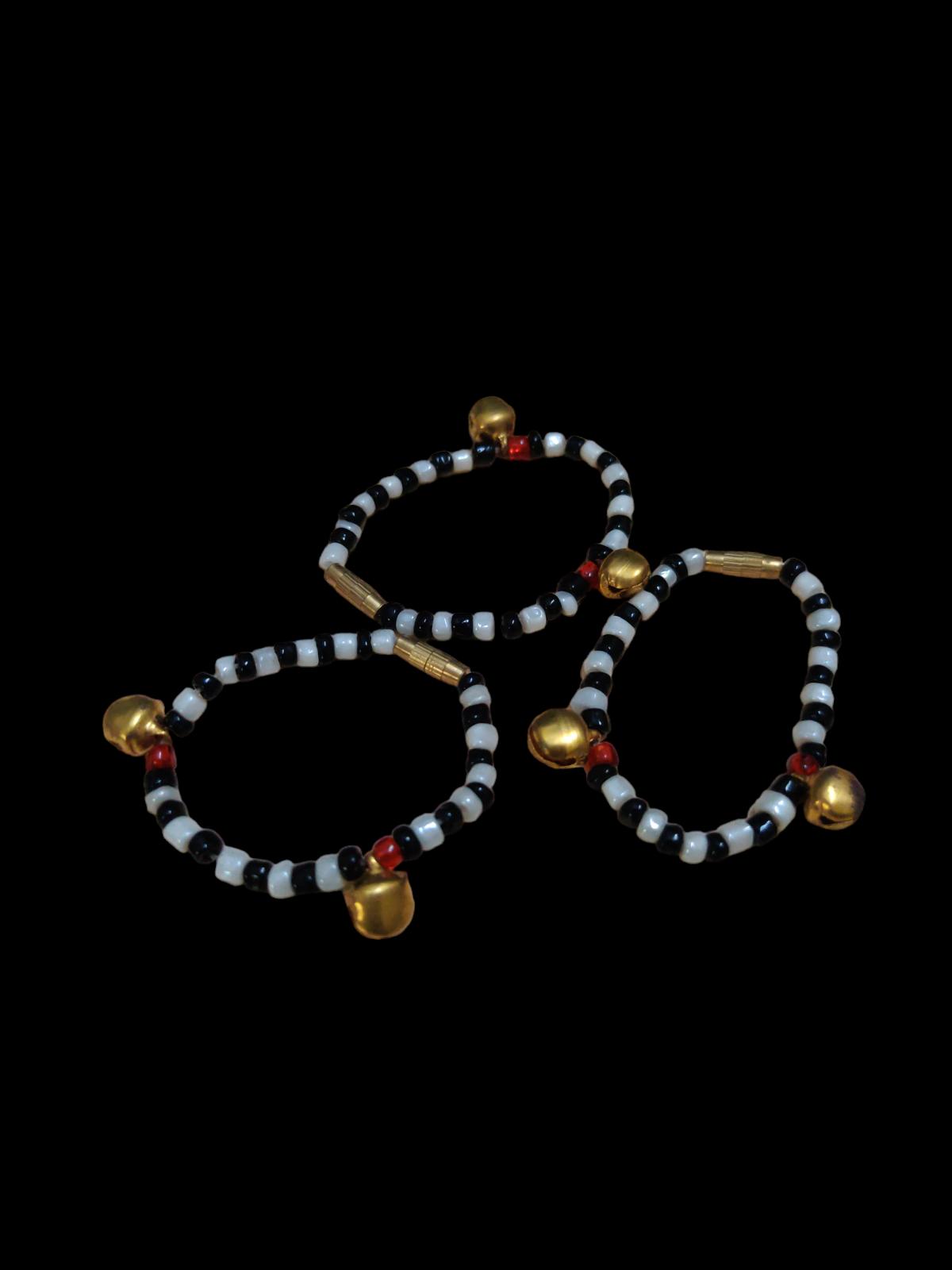 

@ Baby kids Evil Eye Nazariya Bracelet Beads With Bell Black Color 4 Pair Zr929-60%Off