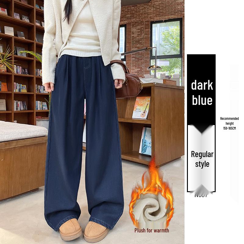 Women's Tencel Ice Silk High-Waist Summer Jeans - 2025 New, Thin, Straight, Elastic Waist, Narrow & Wide Leg Options