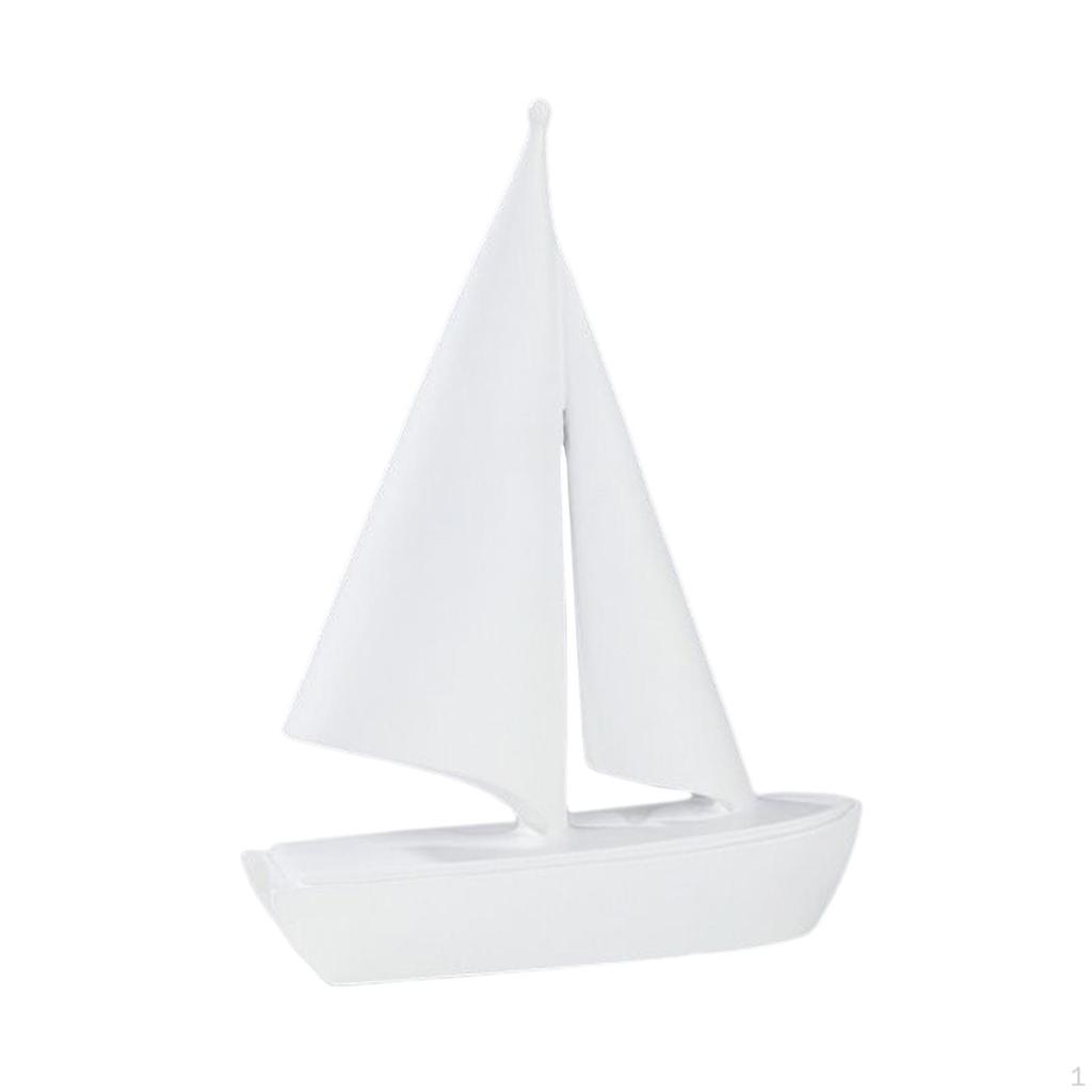 Elegant Sailboat Figurine, Decorative Nautical Art Sculpture for Home Office Decor