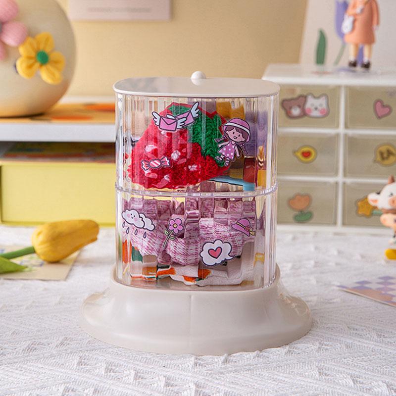 Makeup Brush Storage Box, Transparent Acrylic Multi-layer Storage Box, Suitable for Dressing Table Rotatable Desktop Storage Box