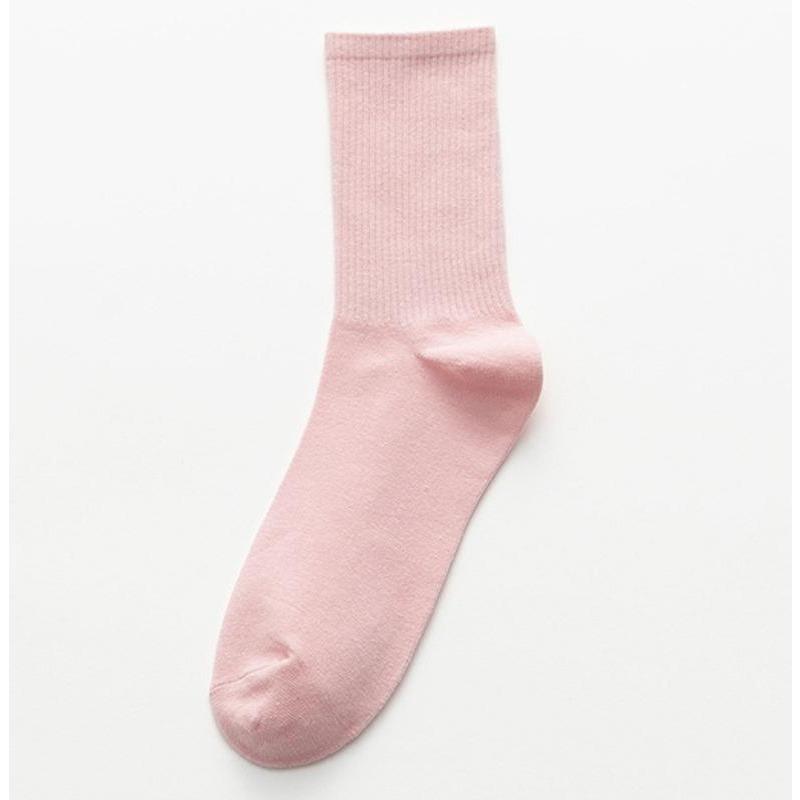 CHAOZHU Ins Fashion 40+ Colors Combed Cotton Skateboard Women Men Socks Unisex Stretch Soft 4 Seasons Fit Basic Daily Sock