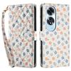 For Oppo A60 4G Wallet Case Rhombic Floral Design Leather Flip Phone Cover with Strap