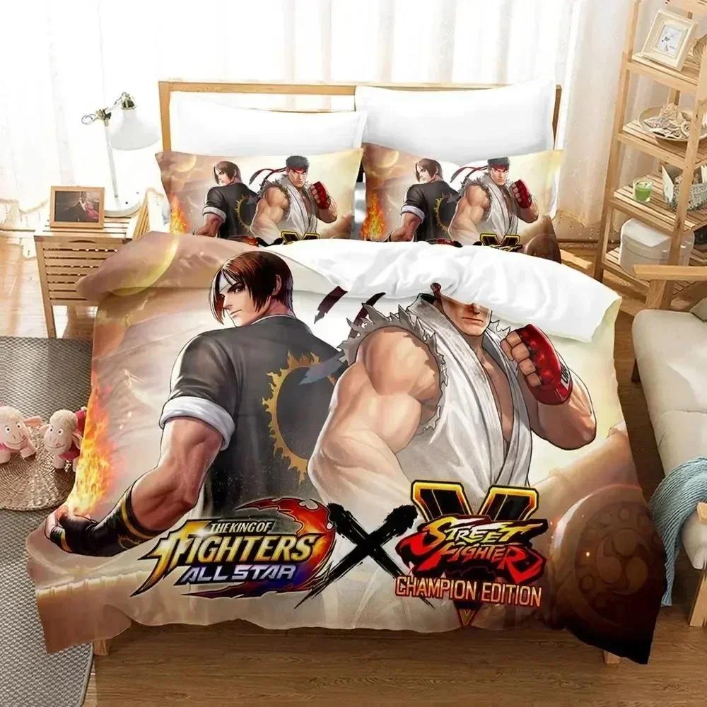 The King Of Fighter Bedding Set Printed Bed Set With Pillowcase Bed Duvet Cover Soft Queen King Size Bedclothes Home