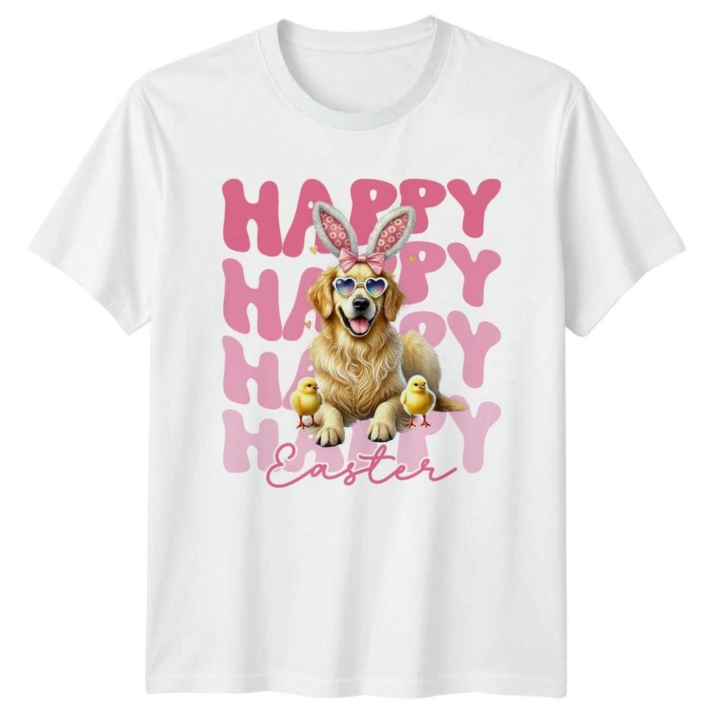 Happy Happy Happy Happy Easter Unisexs TShirt Golden Retriever Easter S