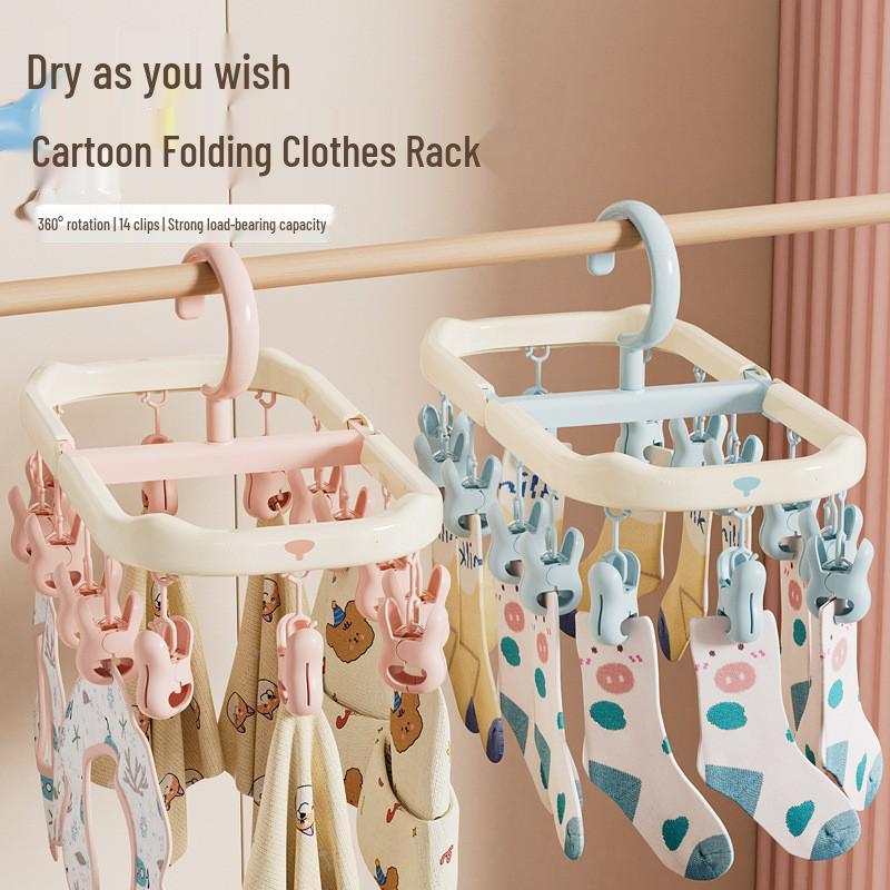 Multi-functional Folding Drying Rack for Bibs, Hats, and Socks – Perfect for Home, Balcony, or Dormitory Use