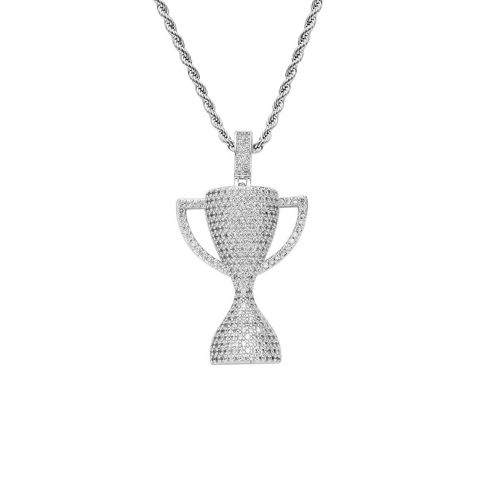 European & American Hip Hop Victory Trophy Pendant with Copper & Zircon