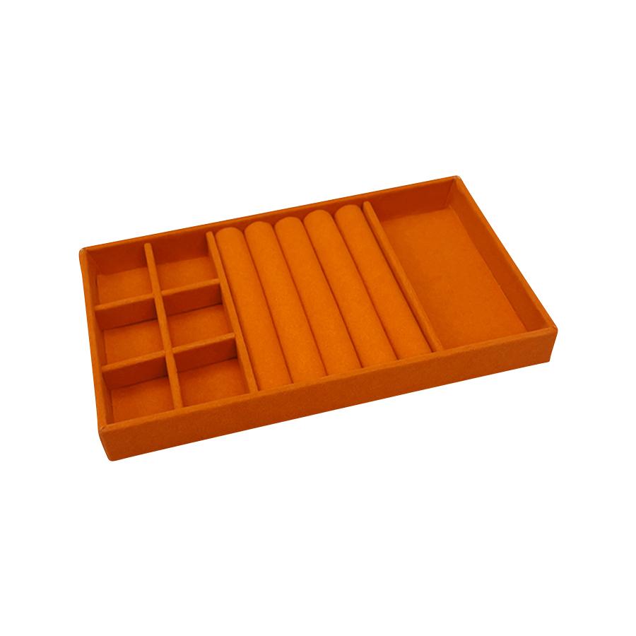 1PC, Flocking Jewelry Box Jewelry Tray, Color: Orange