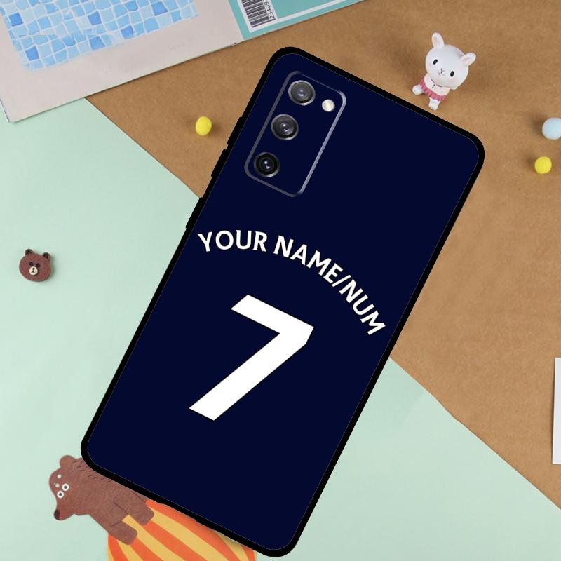 Personalised Football Strips Case For Samsung Galaxy S23 S22 Ultra S21 S20 FE S8 S9 S10 Note 10 Plus Note 20 Ultra Cover
