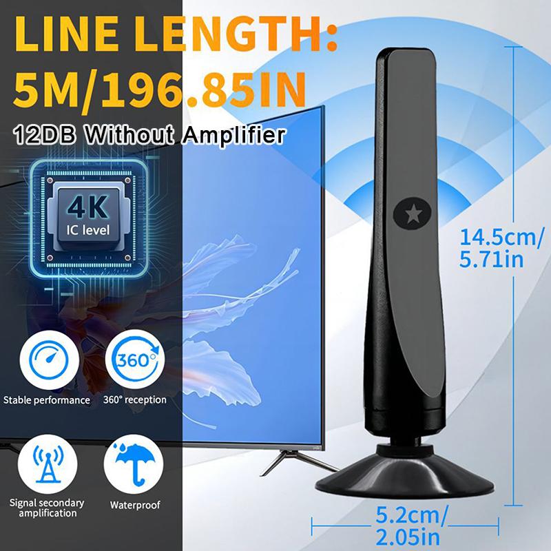 New Digital Tv Antenna Receiver Indoor And Outdoor High-Definition Digital Terrestrial Wave Hdtv Tv Antenna Supports Multiple Co