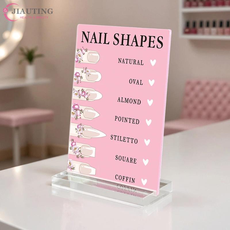 Nail Shapes Nail Tip Display Board Advice Board Acrylic Nail Shape Guide False Nail Showing Holder Nail Salon Display Counter