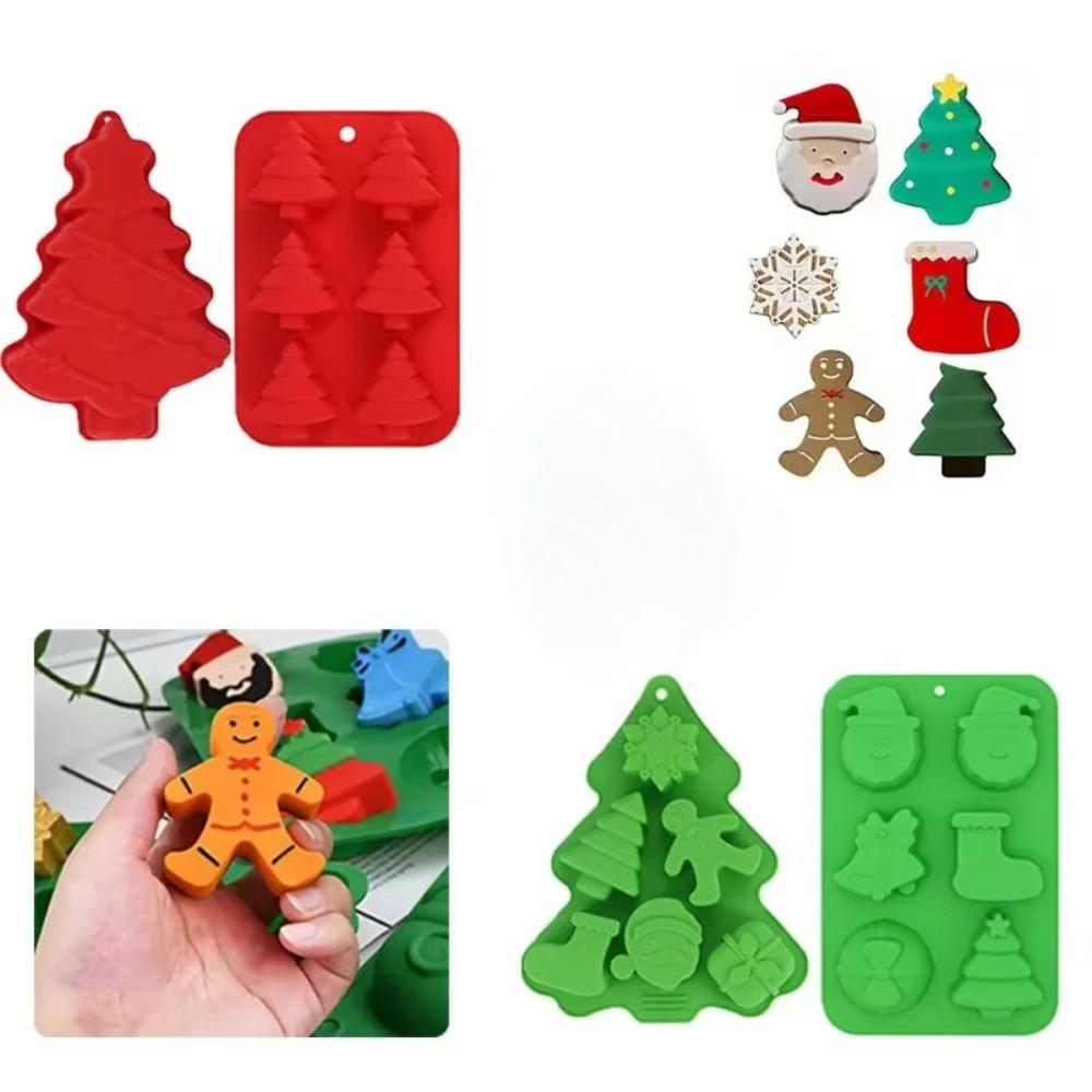 Christmas Silicone Molds Snowflake Candles Soap Plaster Sugar Cube DIY Baking Cake Handmade Cookies Non-stick Decorating Tools